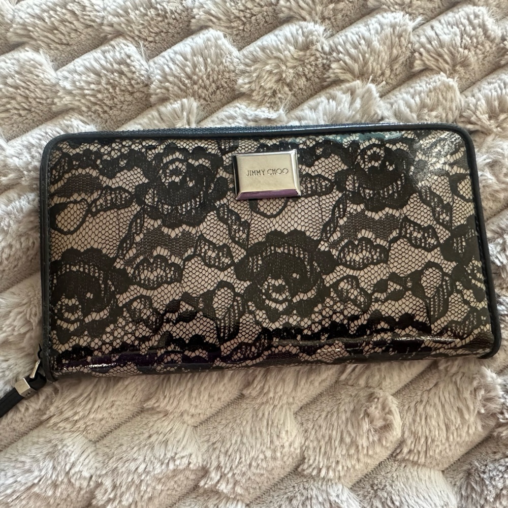 Jimmy Choo Black and nude Lace wallet